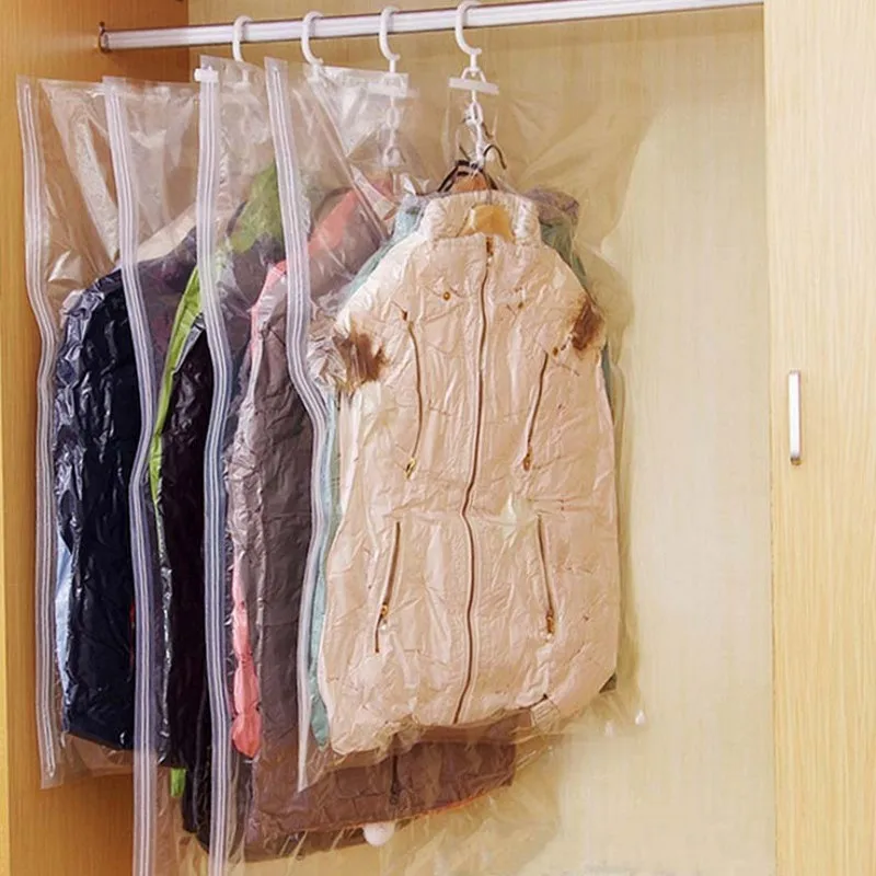 Hanging Vacuum Bags For Clothes Transparent Sealed Compression Pouch Wardrobe Organizer Storage Bag Zip lock Plastic Save Space
Hanging Vacuum Bags For Clothes Transparent Sealed Compression Pouch Wardrobe Organizer Storage Bag Zip lock Plastic Save Space