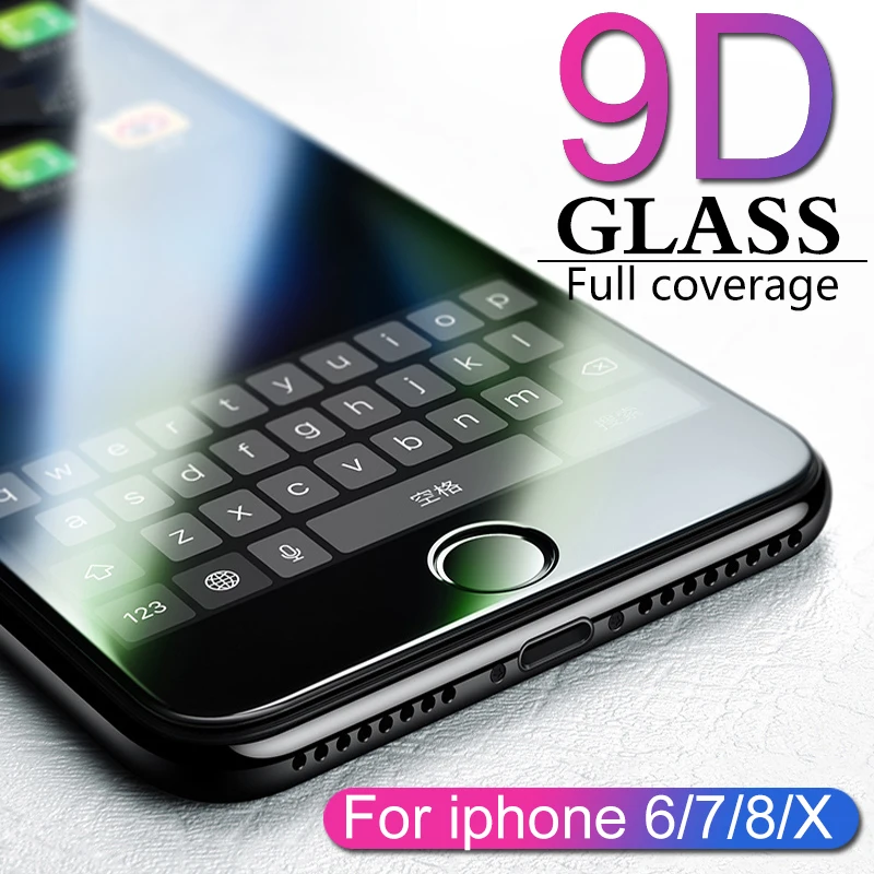 9D Защитное стекло для iPhone 6 6S 7 8 plus X на iphone R XS MAX защита экрана XR|Защитные стёкла и