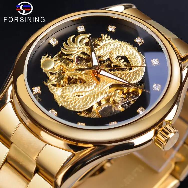 Forsining Men Watch Skeleton Hollow Golden Dragon Mechanical Watches Automatic Crystal Waterproof Steel Clock Relogio Masculino
Forsining Men Watch Skeleton Hollow Golden Dragon Mechanical Watches Automatic Crystal Waterproof Steel Clock Relogio Masculino