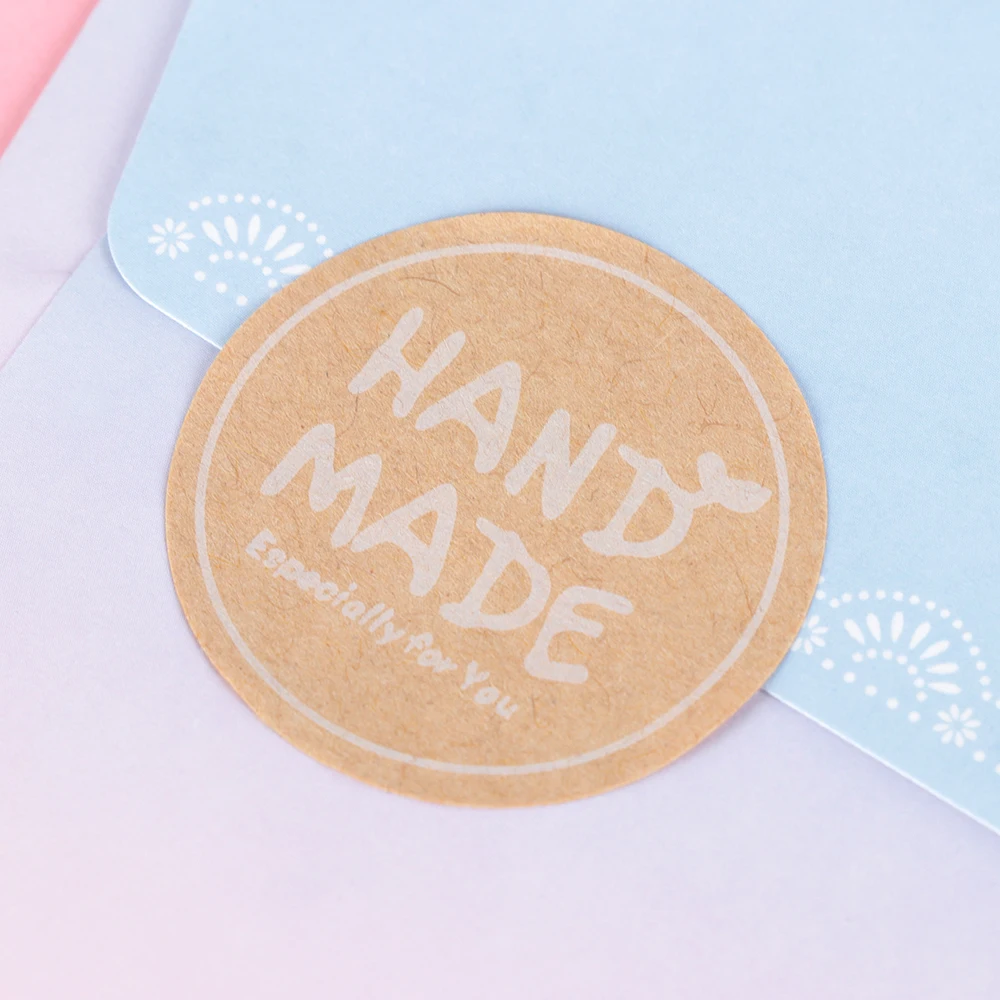 120 шт./лот 35*35 мм круглый белый HAND MADE Стикеры s крафт этикетки поделки ручной работы