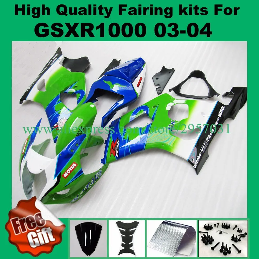 100%Fit Injection fairings fit for SUZUKI GSXR1000 2003 2004 GSX-R1000 03 04 K3 K4 GSXR 1000 Fairing kits green blue white black
100%Fit Injection fairings fit for SUZUKI GSXR1000 2003 2004 GSX-R1000 03 04 K3 K4 GSXR 1000 Fairing kits green blue white black