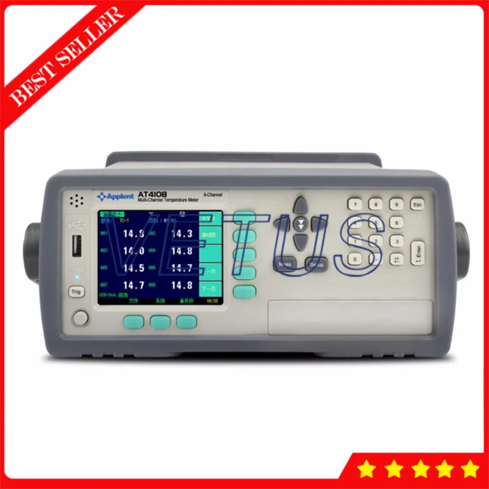 -200C-1300C AT4108 Multi-Channel Digital Temperature Meter Gauge with K T J Type RS232C USB interface Thermocouple Thermometer
-200C-1300C AT4108 Multi-Channel Digital Temperature Meter Gauge with K T J Type RS232C USB interface Thermocouple Thermometer
