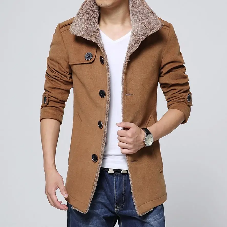 Men Woolen Coat Long Winter Men Jacket And Coat Slim Fit Men Windbreaker Trench Coat Men High Quality Plus velvet
Men Woolen Coat Long Winter Men Jacket And Coat Slim Fit Men Windbreaker Trench Coat Men High Quality Plus velvet
