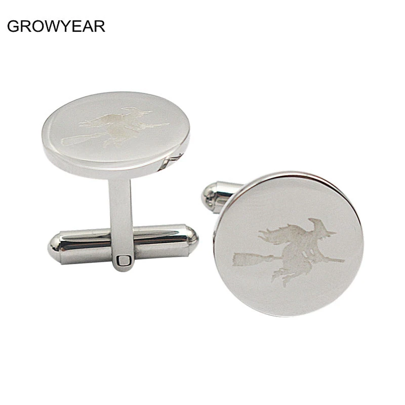 Halloween Gift Cufflinks Women Men Silver Color Round Stainless Steel Witch Cuff Links 1PCS Free Shipping
Halloween Gift Cufflinks Women Men Silver Color Round Stainless Steel Witch Cuff Links 1PCS Free Shipping