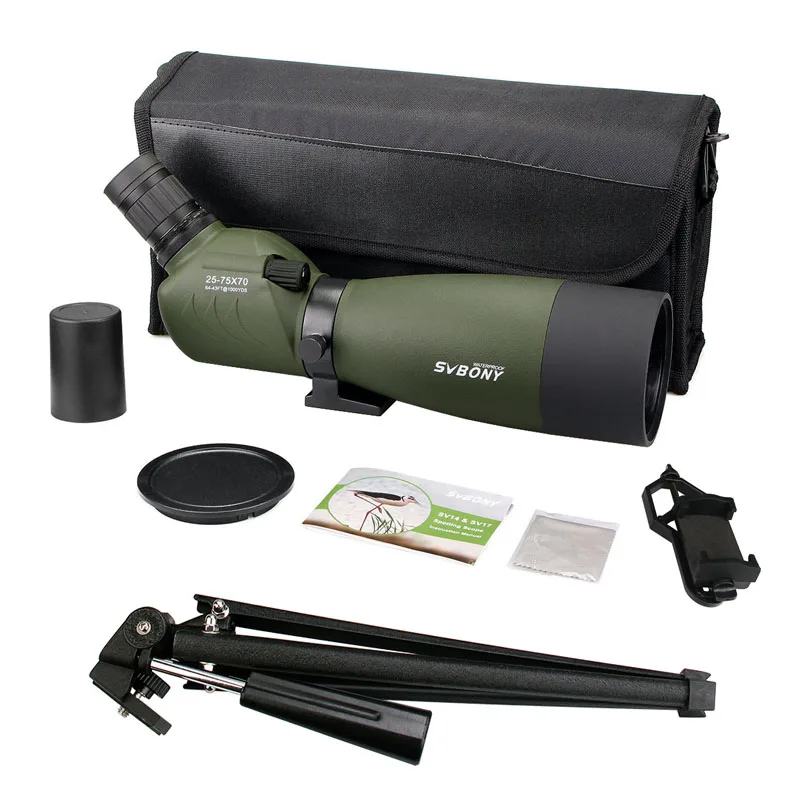 SVBONY 20-60x60/25-75x70mm Spotting Scope SV14 Zoom Telescope BAK4 Prism Waterproof Hunting Monocular+Phone Adapter F9310
SVBONY 20-60x60/25-75x70mm Spotting Scope SV14 Zoom Telescope BAK4 Prism Waterproof Hunting Monocular+Phone Adapter F9310