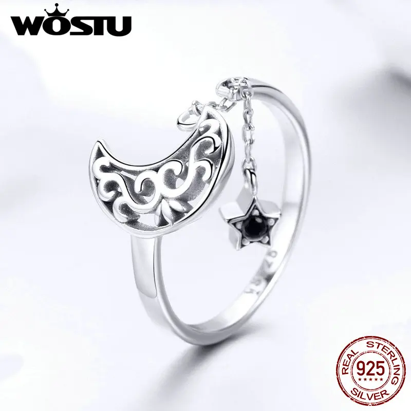 WOSTU Authentic 100% 925 Sterling Silver Moon Stars Rings For Women Original Ring Luxury Vintage Silver Jewelry Gift FIR479
WOSTU Authentic 100% 925 Sterling Silver Moon Stars Rings For Women Original Ring Luxury Vintage Silver Jewelry Gift FIR479