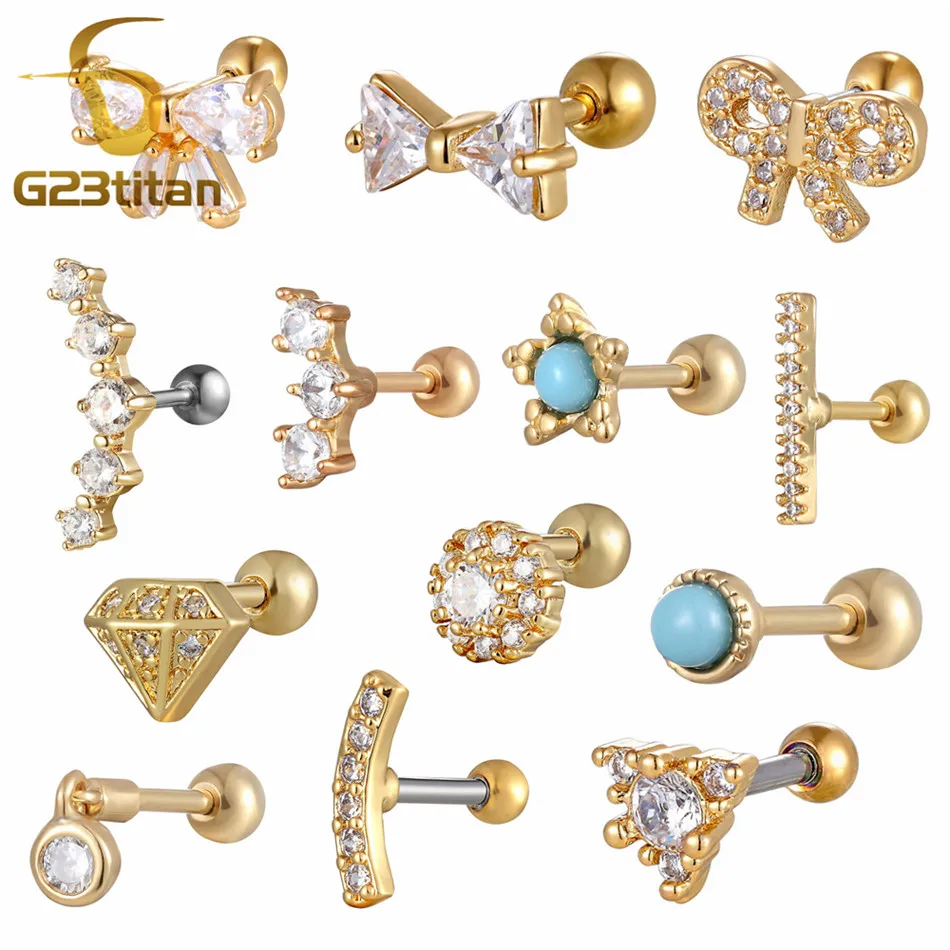 Gold Color Crystal Ear Tragus Earring 16G 6mm Surgical Steel Labret Studs Pinna Lobe Tragus Helix Ear Piercing Body Jewelry
Gold Color Crystal Ear Tragus Earring 16G 6mm Surgical Steel Labret Studs Pinna Lobe Tragus Helix Ear Piercing Body Jewelry