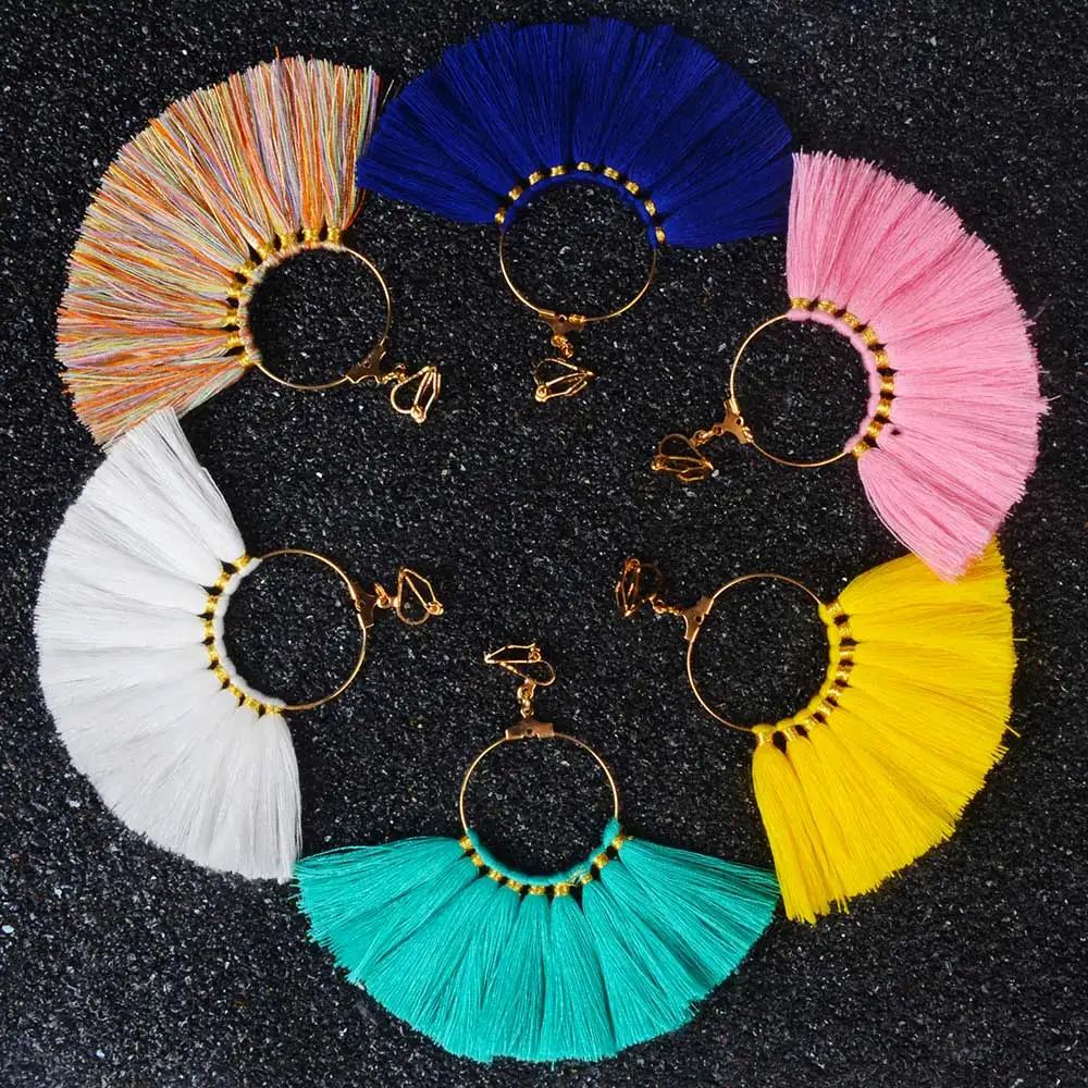 LFPU New Arrival Fan Shaped Long Tassel Earrings Statement Bohemian Clip on Earrings For Women Party Holiday Jewelry
LFPU New Arrival Fan Shaped Long Tassel Earrings Statement Bohemian Clip on Earrings For Women Party Holiday Jewelry