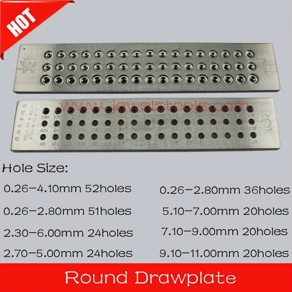 Round Shape Tungsten Carbide Drawplate,Various models,0.26-4.10mm,2.30-6.00mm,5.10-7.00mm,Hole number 20-52,Jewelry Making Tools
Round Shape Tungsten Carbide Drawplate,Various models,0.26-4.10mm,2.30-6.00mm,5.10-7.00mm,Hole number 20-52,Jewelry Making Tools