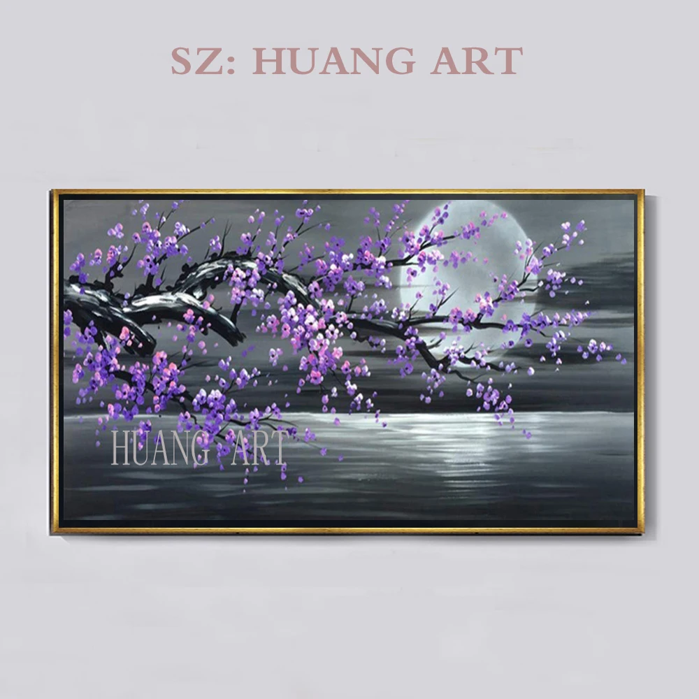 Landscape painting hand-painted modern abstract art of purple and red flower blossom canvas art wall decorates sitting room of t
Landscape painting hand-painted modern abstract art of purple and red flower blossom canvas art wall decorates sitting room of t