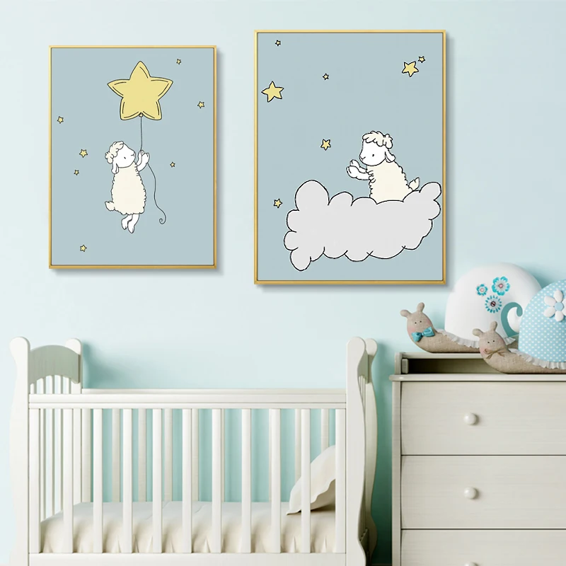 Lamb Moon and Stars Nursery Nordic Posters and Prints Cartoon Wall Art Canvas Painting Wall Pictures Baby Girl Boy Room Decor
Lamb Moon and Stars Nursery Nordic Posters and Prints Cartoon Wall Art Canvas Painting Wall Pictures Baby Girl Boy Room Decor