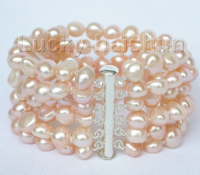 Fast shipping8" 6row 8-9mm baroque pink pearls bracelet bangle magnet clasp j8831 Natural free shipping
Fast shipping8" 6row 8-9mm baroque pink pearls bracelet bangle magnet clasp j8831 Natural free shipping