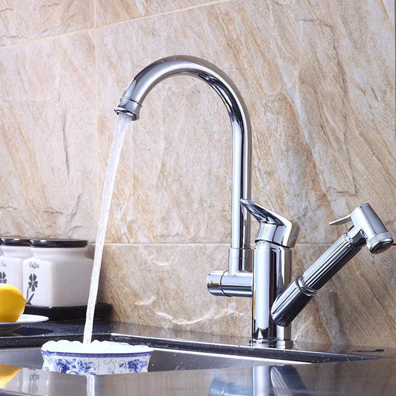 Kitchen Faucets Chrome Brass Multi-function 360 Rotate Kitchen Faucet Pull Out Cold Hot Water Crane Sink Mixer Taps Torneira
Kitchen Faucets Chrome Brass Multi-function 360 Rotate Kitchen Faucet Pull Out Cold Hot Water Crane Sink Mixer Taps Torneira