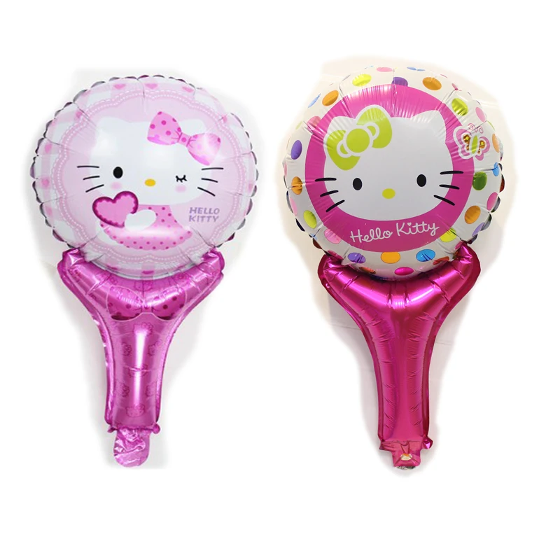 KUAWANLE 100 шт./лот мультфильм Hello Kitty палочки фольга Воздушные шары на день рождения