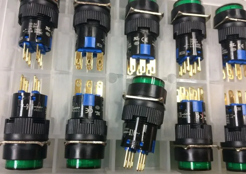 16MM Switch Self-locking Round indicator 5A 220VAC DPDT (2a+2b not LED ) K16-312 DIP6 Top red colour new and original
16MM Switch Self-locking Round indicator 5A 220VAC DPDT (2a+2b not LED ) K16-312 DIP6 Top red colour new and original