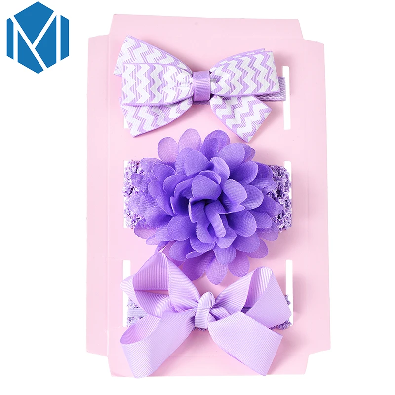 M MISM 3pcs/1 lot Newborn Kids Floral Headband Bow Girls Crown Hair Ropes Toddler Bands Party Tie Accessories | Украшения и