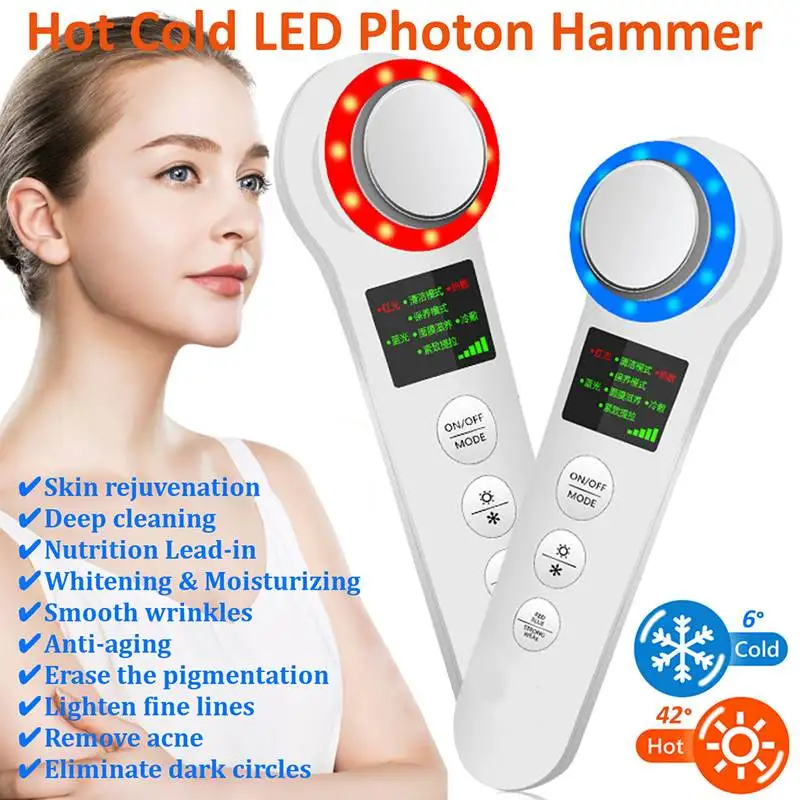 Hot Cold Therapy LED Photon Hammer Beauty Machine Face Anti-aging Lifting Tightening Rejuvenation Facial Skin Care Tool Device
Hot Cold Therapy LED Photon Hammer Beauty Machine Face Anti-aging Lifting Tightening Rejuvenation Facial Skin Care Tool Device