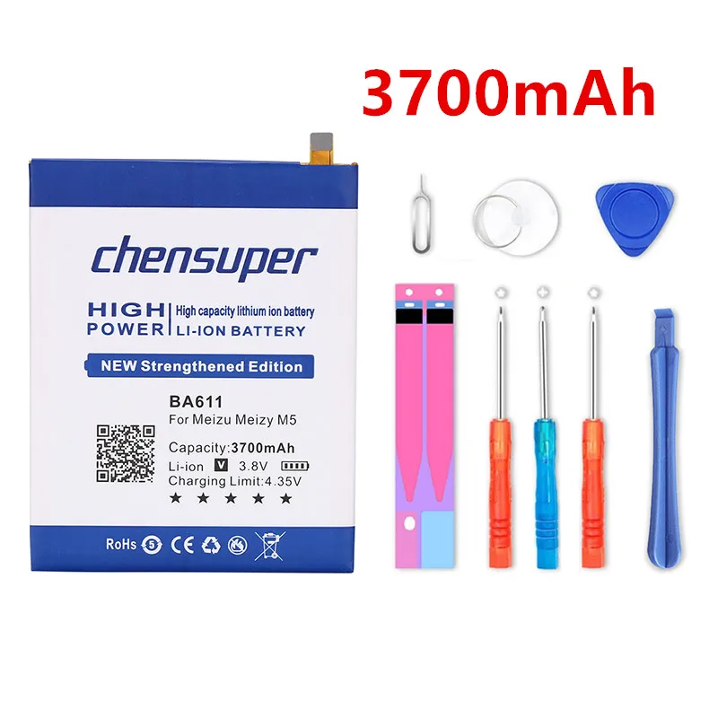 chensuper 100% New 3700mAh BA611 Battery For Meizu M5 Meizy Meilan 5 Replacement Batteries Fast delivery+Gift tools kit
chensuper 100% New 3700mAh BA611 Battery For Meizu M5 Meizy Meilan 5 Replacement Batteries Fast delivery+Gift tools kit