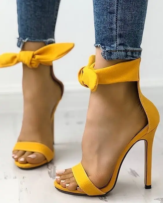 Peep Toe Thick Strap Ankle Stiletto Sandals Butterfly-knot Yellow Black Pink Thin High Heel Open Toe Party Sandals Free Ship
Peep Toe Thick Strap Ankle Stiletto Sandals Butterfly-knot Yellow Black Pink Thin High Heel Open Toe Party Sandals Free Ship