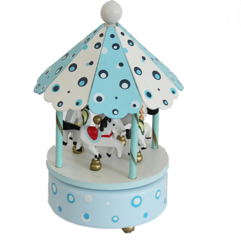 Простая деревянная музыкальная шкатулка Merry Go Round Carousel креативная домашний декор