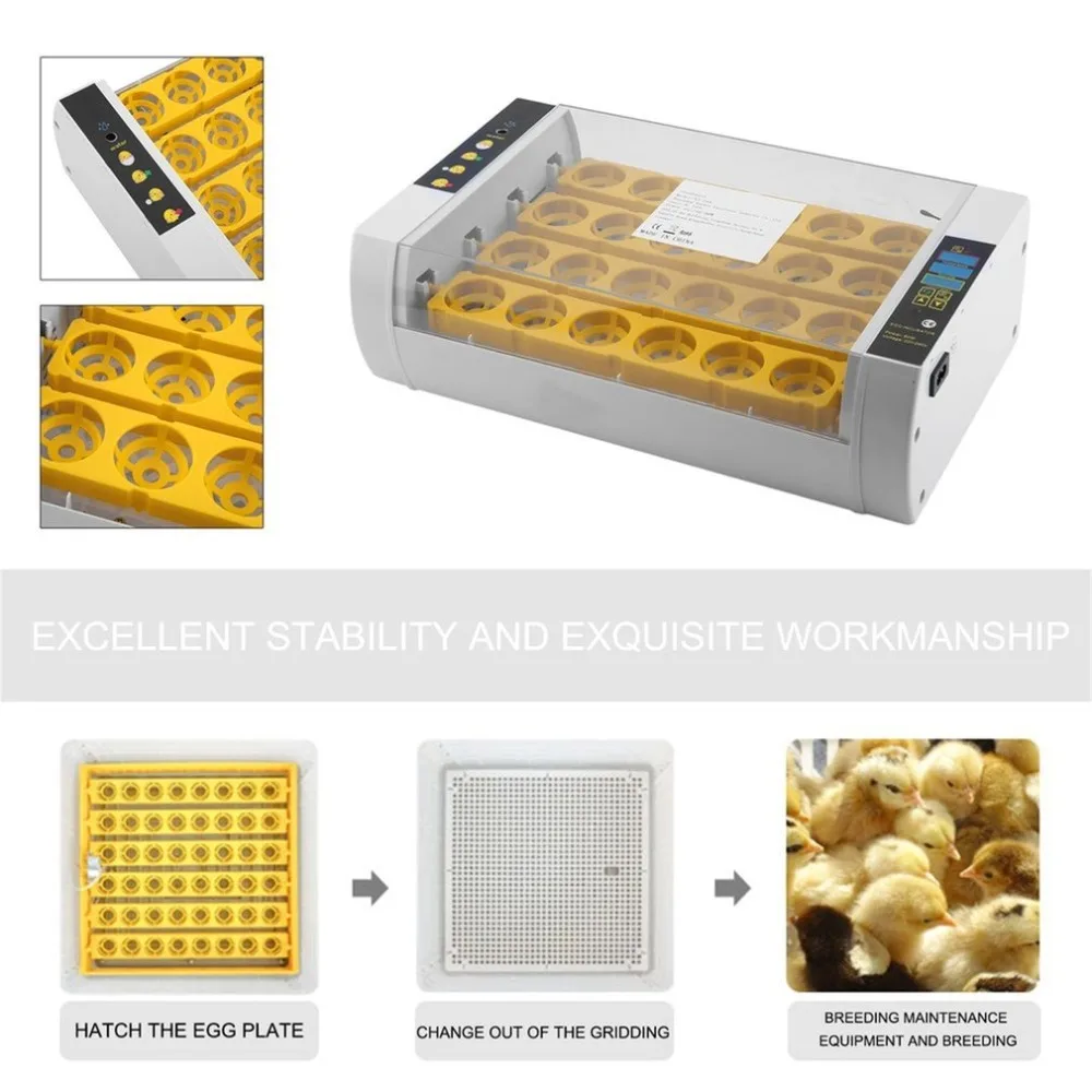 Large Capacity Practical 24 Eggs Mini Incubator For Chicken Poultry Quail Turkey Eggs Home Use Automatic Egg Turning EU Plug
Large Capacity Practical 24 Eggs Mini Incubator For Chicken Poultry Quail Turkey Eggs Home Use Automatic Egg Turning EU Plug