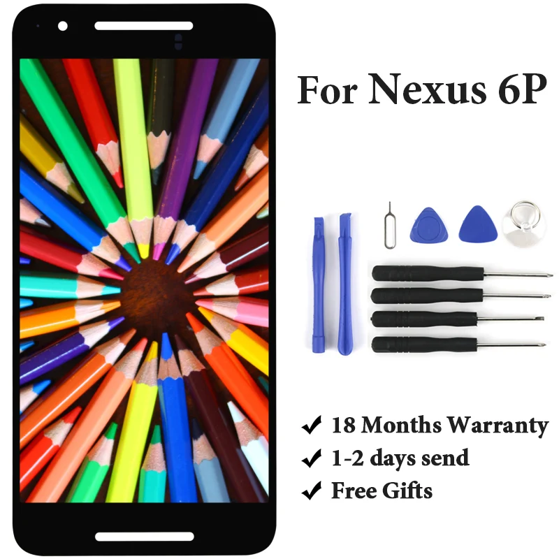 Для Nexus 6P LCD экран дисплей 5,7 дюймов Новый Сменный экран дигитайзер с сенсорным экраном в сборе для Nexus 6P
Для Nexus 6P LCD экран дисплей 5,7 дюймов Новый Сменный экран дигитайзер с сенсорным экраном в сборе для Nexus 6P
