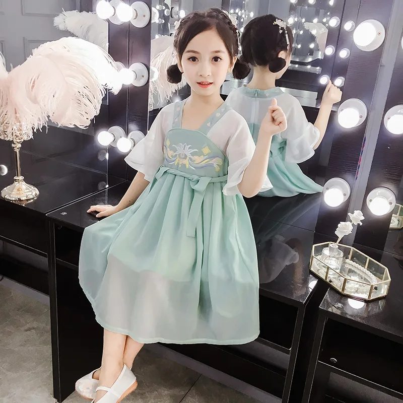Платье феи Hanfu для девочек, Классический танцевальный костюм, современный китайский традиционный костюм Tang, сценическая одежда для детей ...
Платье феи Hanfu для девочек, Классический танцевальный костюм, современный китайский традиционный костюм Tang, сценическая одежда для детей ...