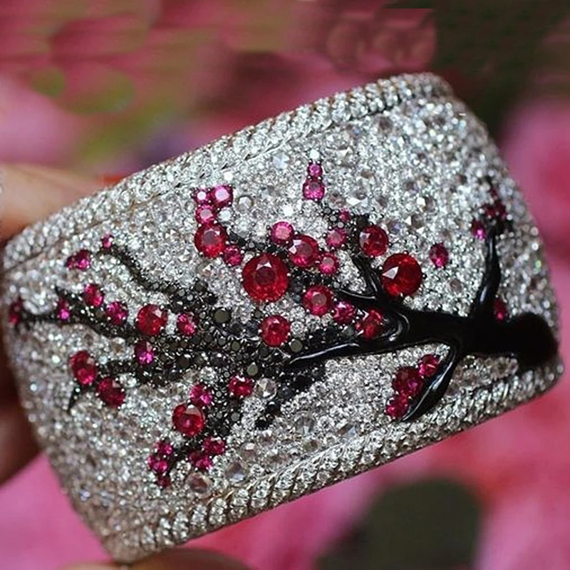 Vintage Plum Tree Flower Blossom Paved Red Pink Rhinestones CZ Ring 2019 New Bohemia Cute Banquet Fine Jewelry O5M171
Vintage Plum Tree Flower Blossom Paved Red Pink Rhinestones CZ Ring 2019 New Bohemia Cute Banquet Fine Jewelry O5M171