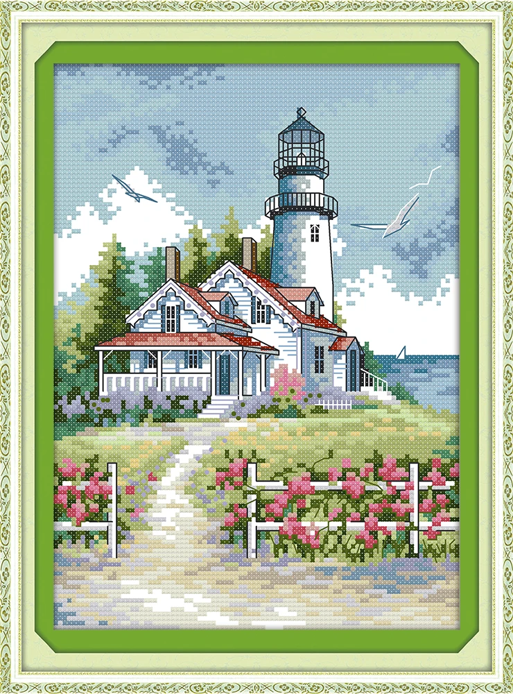 Фото Набор для вышивки крестиком с изображением маяков (2)|cross stitch - купить