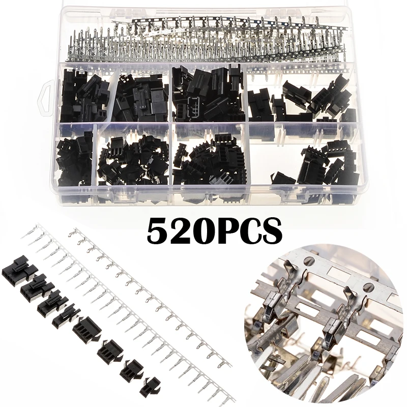 520PCS Nylon Crimp Wire Connectors With Hook Black Jumper Pin Housing Headers Kit 40 Sets Male Female XHPX 2/3/4/5J 2.54MM
520PCS Nylon Crimp Wire Connectors With Hook Black Jumper Pin Housing Headers Kit 40 Sets Male Female XHPX 2/3/4/5J 2.54MM