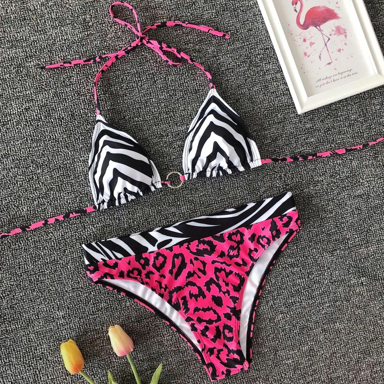 Neon Green Leopard Swimsuit Two Pieces Swimwear Padded Monokini Bather Beachwear Patchwork Badpak Halter Bikini For Women
Neon Green Leopard Swimsuit Two Pieces Swimwear Padded Monokini Bather Beachwear Patchwork Badpak Halter Bikini For Women