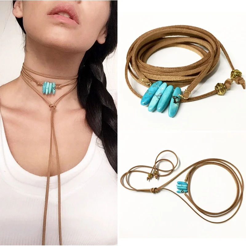 Fashion Jewelry Brown Rope Necklace Leather Turquoises Charm Bow Choker DIY Necklace Gift For Women Girl
Fashion Jewelry Brown Rope Necklace Leather Turquoises Charm Bow Choker DIY Necklace Gift For Women Girl