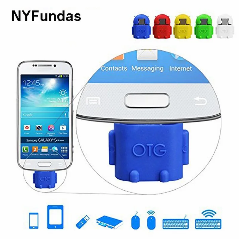 Nyfundas 100 шт. OTG адаптер мультфильм робот Micro USB к кабель для Android-смартфон Планшеты