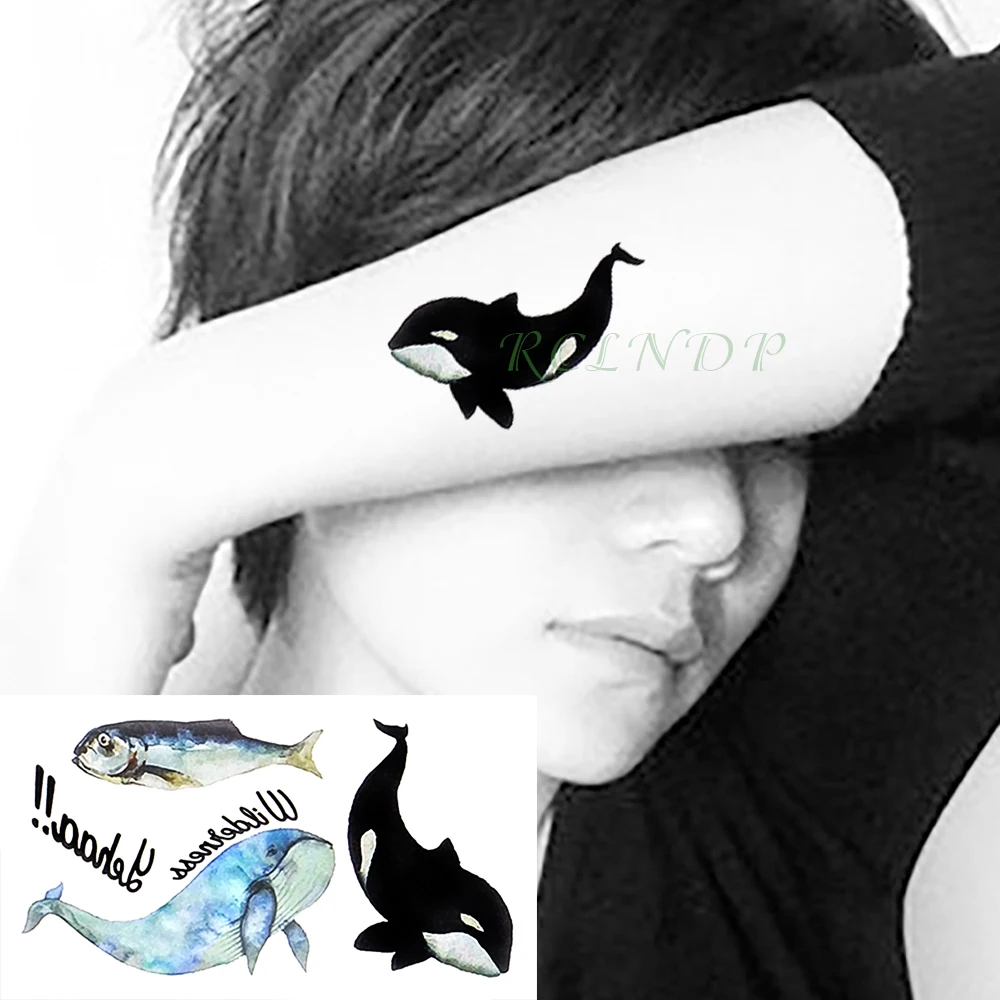 Waterproof Temporary Tattoo Stickers Blue Black Whale fake Tatto Flash Tatoo Tatouage Body Art Hand Back Foot for Girl Women Men
Waterproof Temporary Tattoo Stickers Blue Black Whale fake Tatto Flash Tatoo Tatouage Body Art Hand Back Foot for Girl Women Men