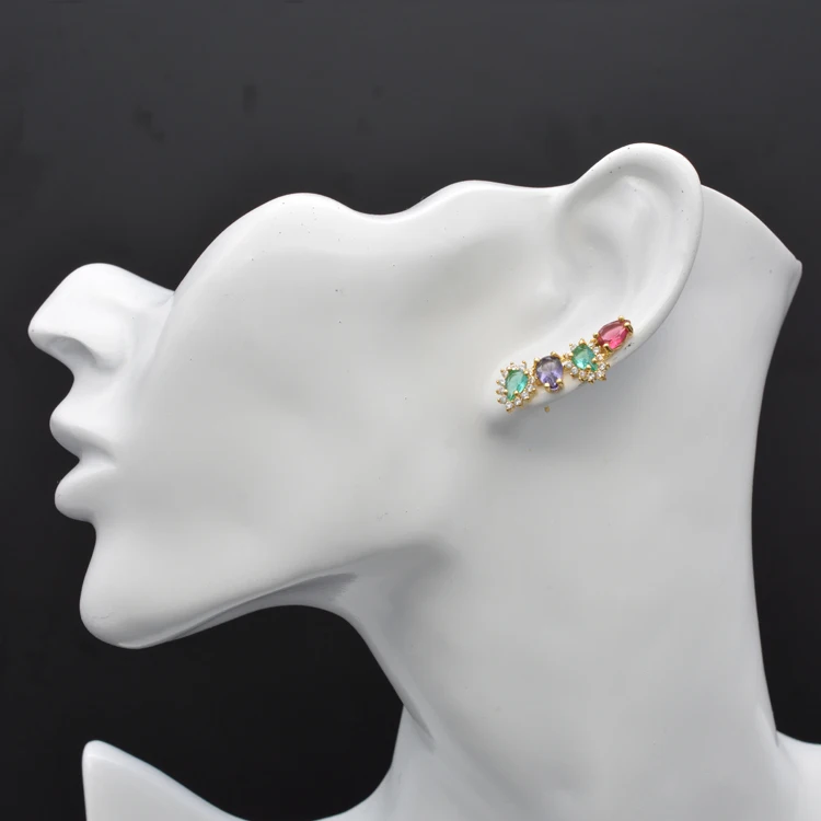 High Quality 925 Sterling Silver Gold Colored Teardrop Earrings Colorful Cubic Zirconia Fashionable Trendy Women's Jewelry
High Quality 925 Sterling Silver Gold Colored Teardrop Earrings Colorful Cubic Zirconia Fashionable Trendy Women's Jewelry