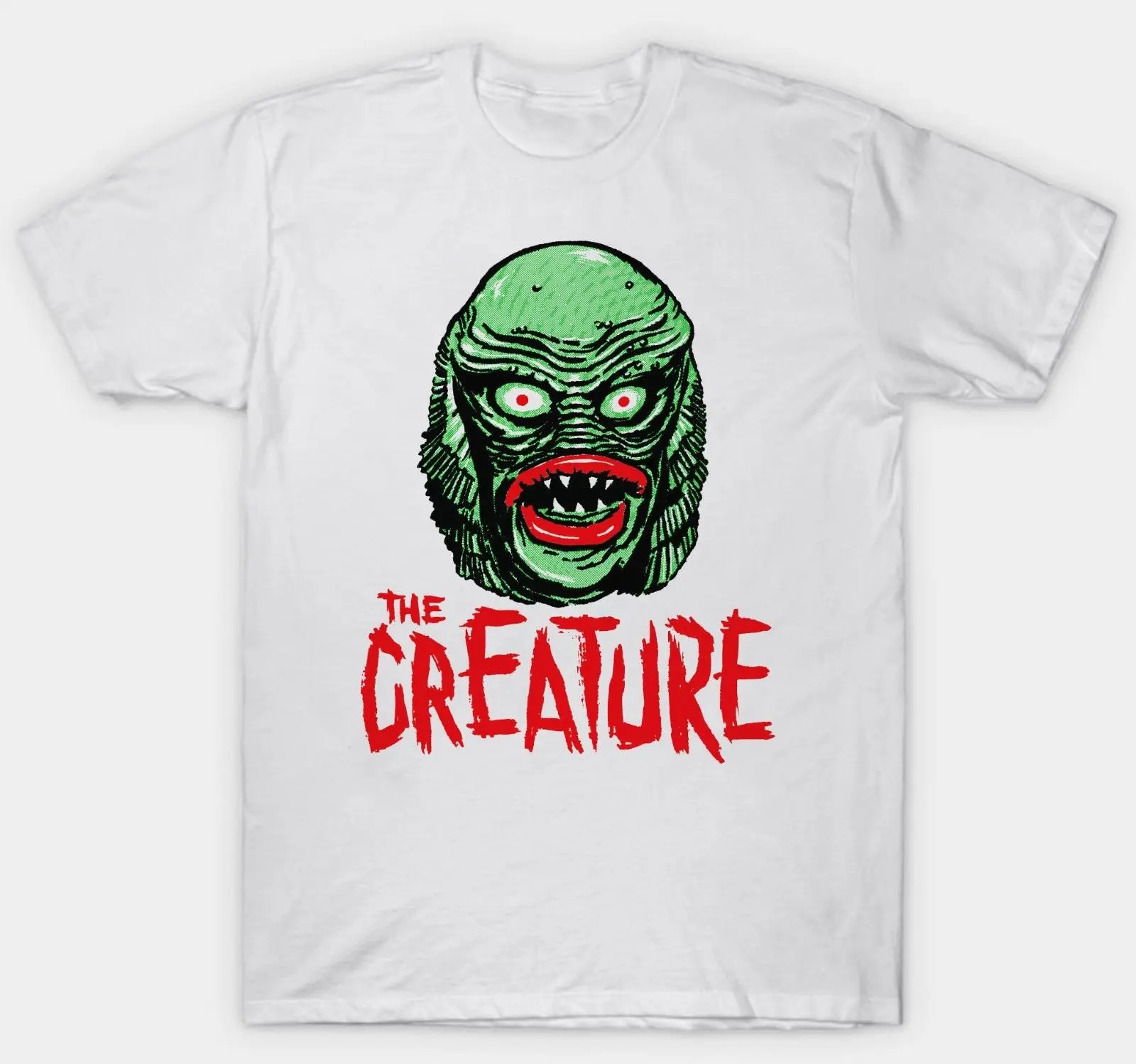 Футболка CREATURE Из Черной лагуны Ретро винтажный культовый Топ 1950 года бесплатная