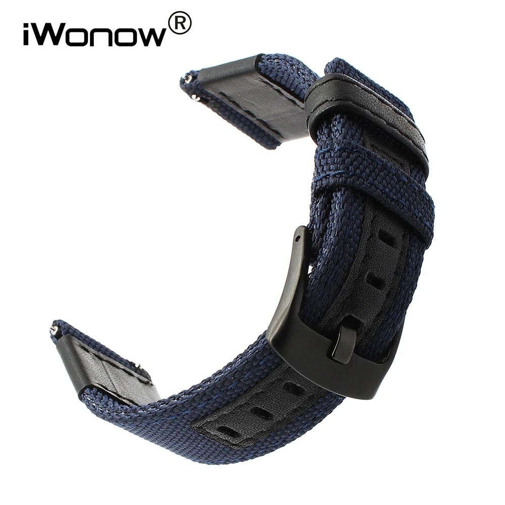 22mm Nylon + Genuine Leather Watchband for Moto 360 2 46mm Men Pebble Time Huawei Watch 2 (Classic) Quick Release Band Strap
22mm Nylon + Genuine Leather Watchband for Moto 360 2 46mm Men Pebble Time Huawei Watch 2 (Classic) Quick Release Band Strap