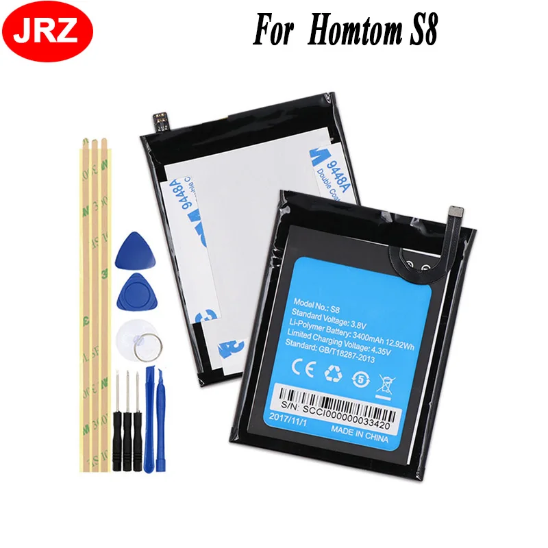 JRZ для Homtom S8 батарея телефона 3400mAh Высокая емкость 3 8 V Высокое качество Замена