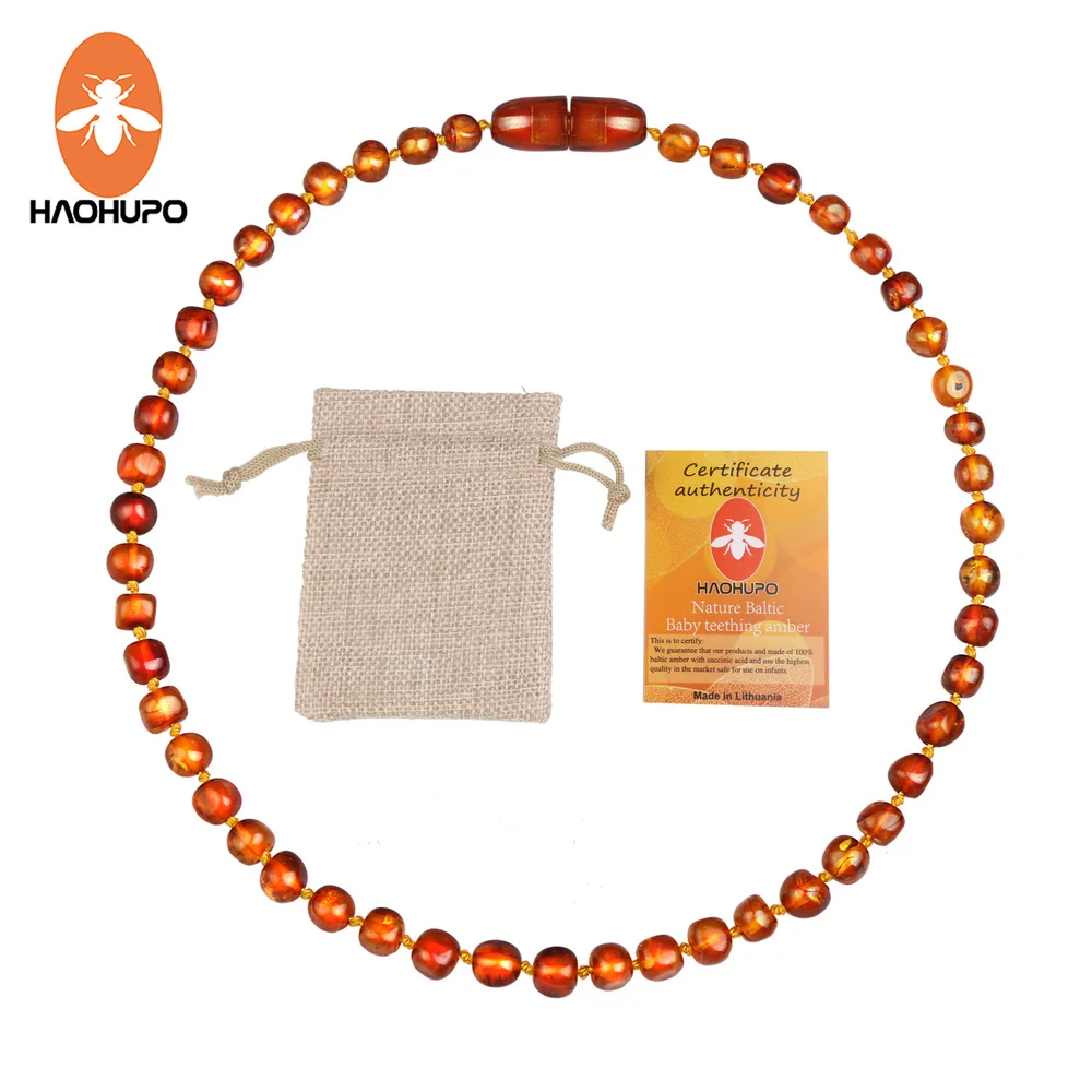 Hao Hu Po Classic Original Baltic Amber Teething Necklace Iron Thread Clasps Safe and Durable Certificate with Jute Bag
Hao Hu Po Classic Original Baltic Amber Teething Necklace Iron Thread Clasps Safe and Durable Certificate with Jute Bag