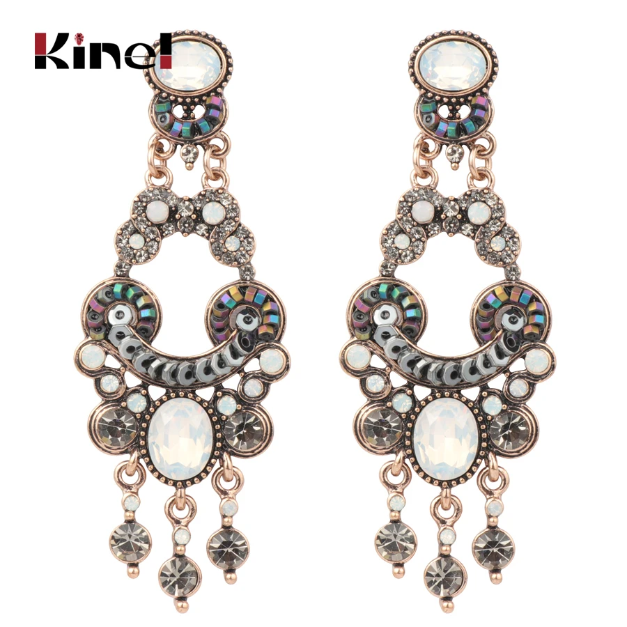 Kinel Luxury Boho Ethnic Earring For Women Antique Gold Color Party Crystal Opal Big Earrings Vintage Wedding Jewelry
Kinel Luxury Boho Ethnic Earring For Women Antique Gold Color Party Crystal Opal Big Earrings Vintage Wedding Jewelry