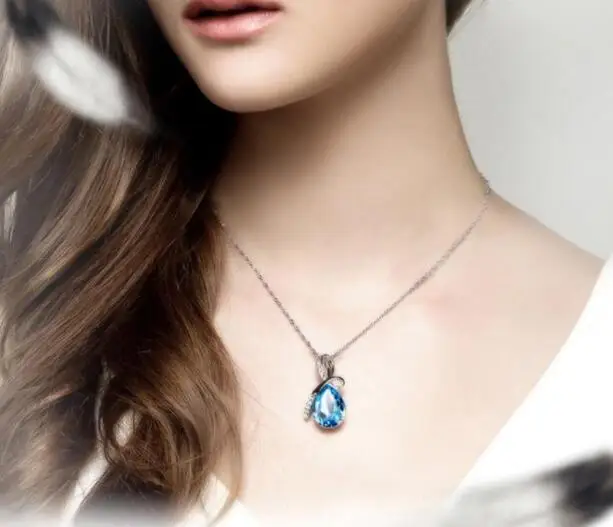 Women Classic Style Waterdrop Pendant Necklace 925 Sterling Silver Wedding/Engagement Blue CZ Necklace Free Shipping
Women Classic Style Waterdrop Pendant Necklace 925 Sterling Silver Wedding/Engagement Blue CZ Necklace Free Shipping
