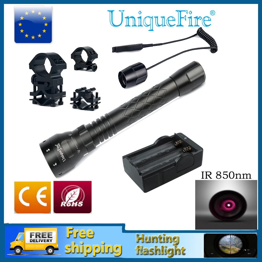 UniqueFire 1502 IR 850NM охотничий фонарик тактический светодиодный инфракрасный невидимый свет + 2 слота зарядное устройство + крепление для прицела +...
UniqueFire 1502 IR 850NM охотничий фонарик тактический светодиодный инфракрасный невидимый свет + 2 слота зарядное устройство + крепление для прицела +...