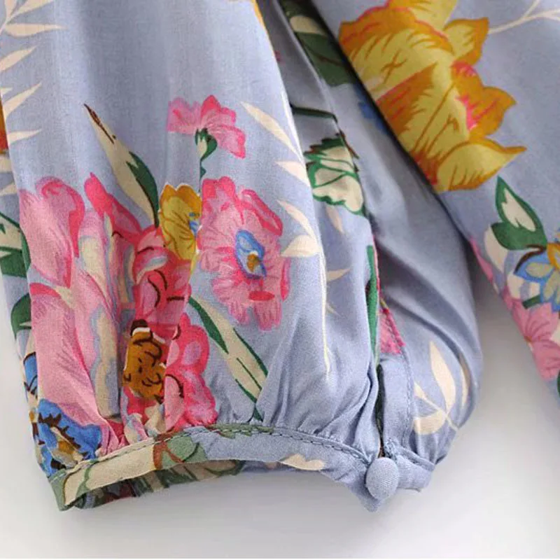2019 Autumn New National Wind Floral Seven-point Sleeve Female Shirt Korean Version of The Loose Tie V-neck Women's Shirt Tops
2019 Autumn New National Wind Floral Seven-point Sleeve Female Shirt Korean Version of The Loose Tie V-neck Women's Shirt Tops