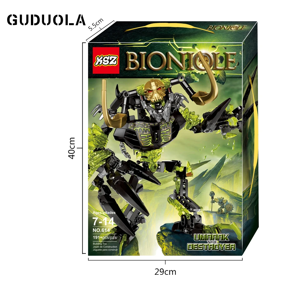 Guduola BIONICLE 191pcs Umarak Destroyer figures 614 Building Block toys Compatible BIONICLE best gift for boy
Guduola BIONICLE 191pcs Umarak Destroyer figures 614 Building Block toys Compatible BIONICLE best gift for boy