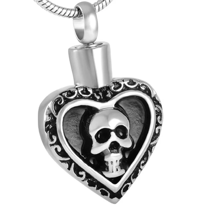 IJD8541 Skull Engraving Heart Memorial Urn Casket Funeral Jewelry Stainless Steel Cremation Pendant Wholesale or Retail
IJD8541 Skull Engraving Heart Memorial Urn Casket Funeral Jewelry Stainless Steel Cremation Pendant Wholesale or Retail