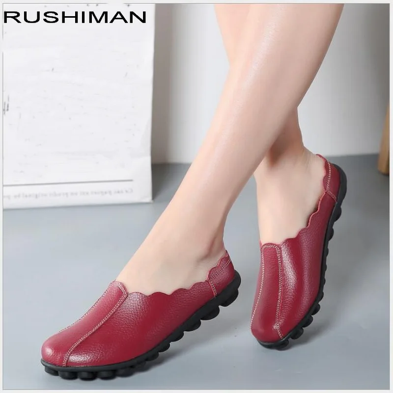 RUSHIMAN 2018 Summer Women Half Slippers Shoes Slip On Breathable genuine leather Shoes Woman Slides Outside large size Slipper
RUSHIMAN 2018 Summer Women Half Slippers Shoes Slip On Breathable genuine leather Shoes Woman Slides Outside large size Slipper