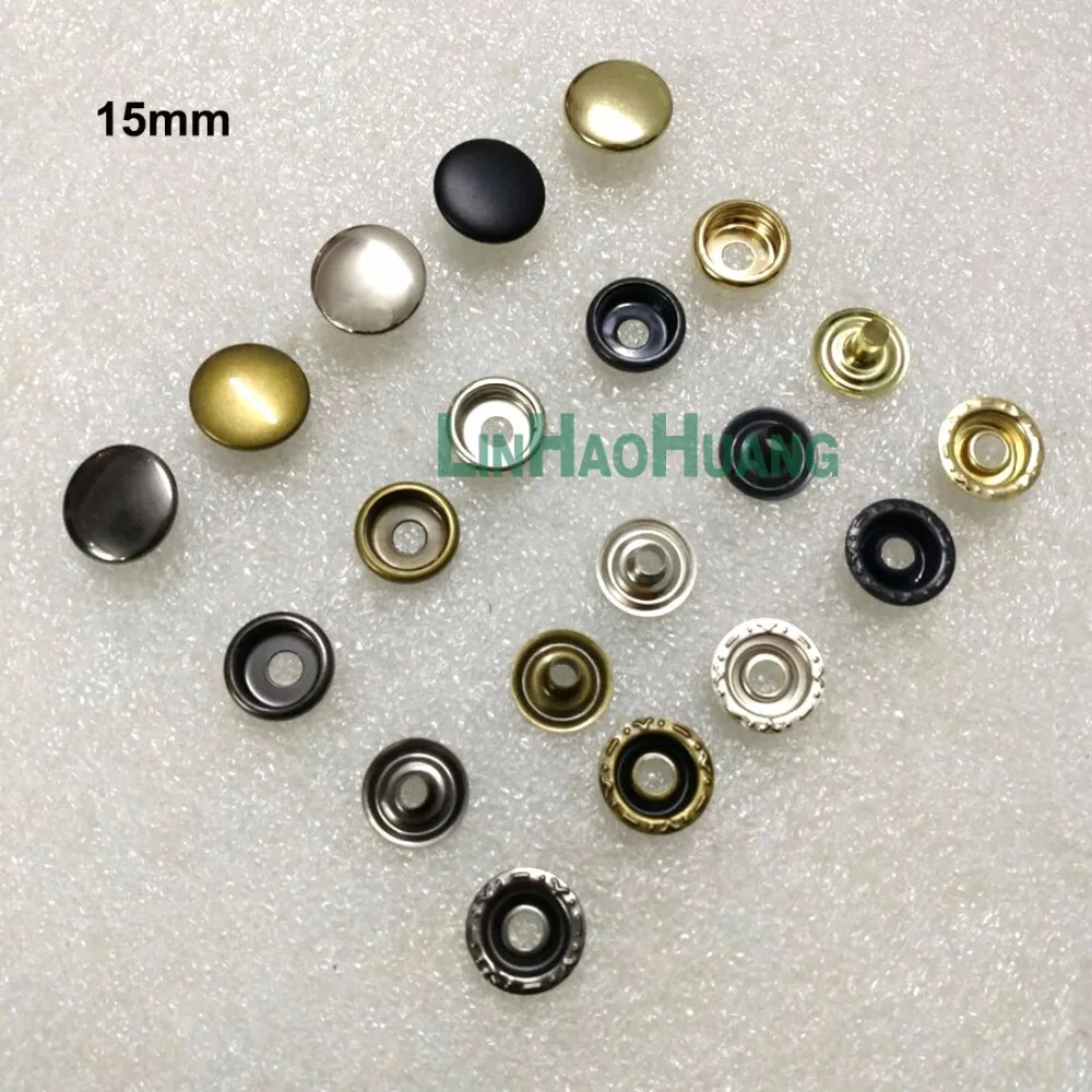 100sets/lot 15mm four part brass metal button ring snap press button snap fasteners silver, bronze, black ,ligth gold+tools
100sets/lot 15mm four part brass metal button ring snap press button snap fasteners silver, bronze, black ,ligth gold+tools