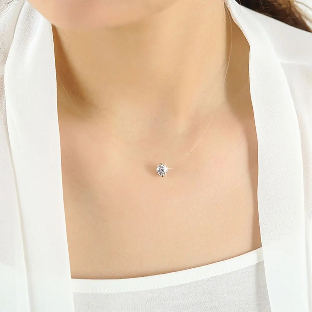 2020Fashion Zircon Stone Transparent Invisible Fishing Line Pendant Necklace For Women Girl Choker Necklace Jewelry Gift Collier
2020Fashion Zircon Stone Transparent Invisible Fishing Line Pendant Necklace For Women Girl Choker Necklace Jewelry Gift Collier