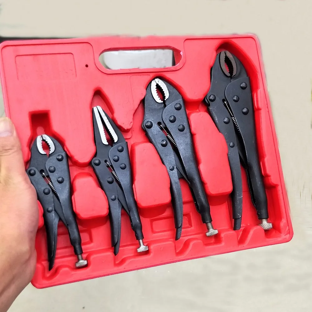 4 PCS 5"/6.5"/7''/10'' Locking Pliers Round And Flat Mouth Straight Jaw Multitool Vice Grips Pliers Set Hand Tools Set
4 PCS 5"/6.5"/7''/10'' Locking Pliers Round And Flat Mouth Straight Jaw Multitool Vice Grips Pliers Set Hand Tools Set