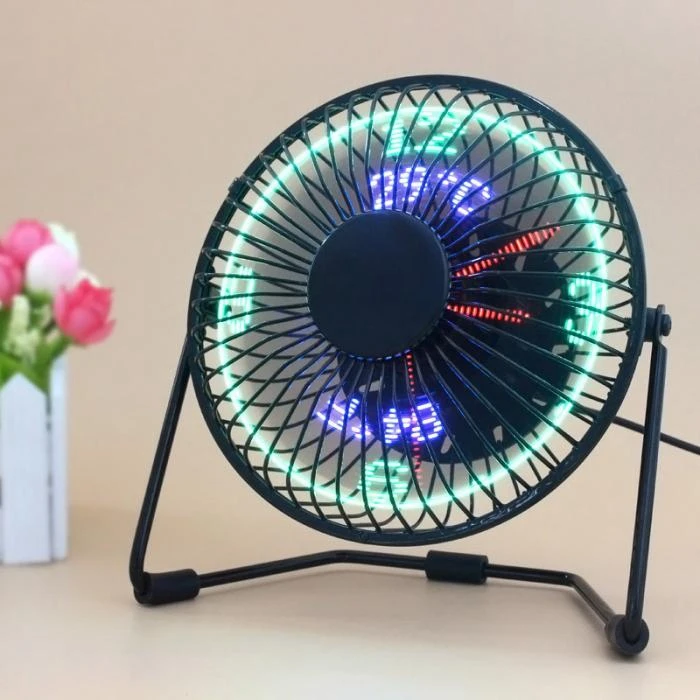 New Hot Selling Usb Led Clock Mini Fan With Real Time Temperature Display Desktop 360 Cooling Fans For Home Office | Бытовая техника